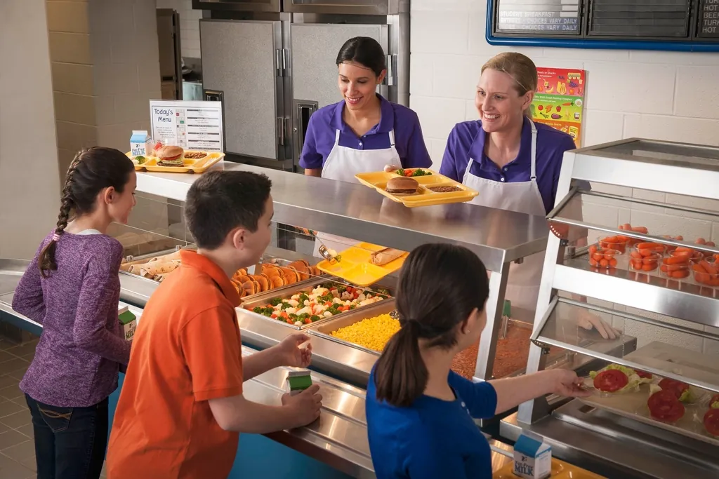 Healthy school cafeteria lunch tray, illustrating MyPaymentsPlus Derby meal accounts